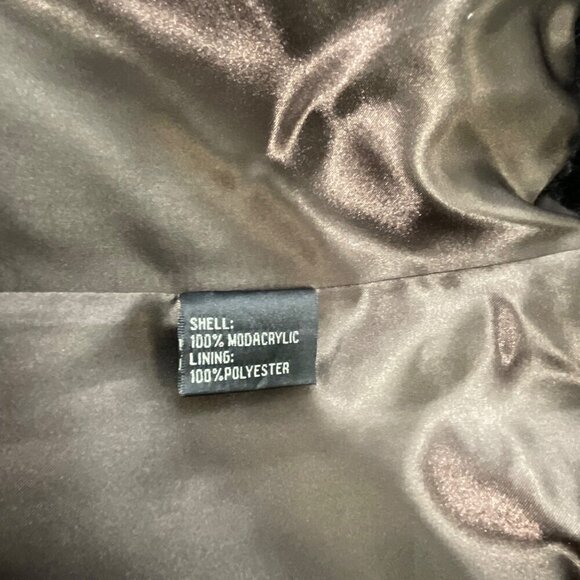 Donna Salyers Fabulous‎ Furs Vest Womens Small Gray Black Faux Fur Lined Pockets - Picture 10 of 11